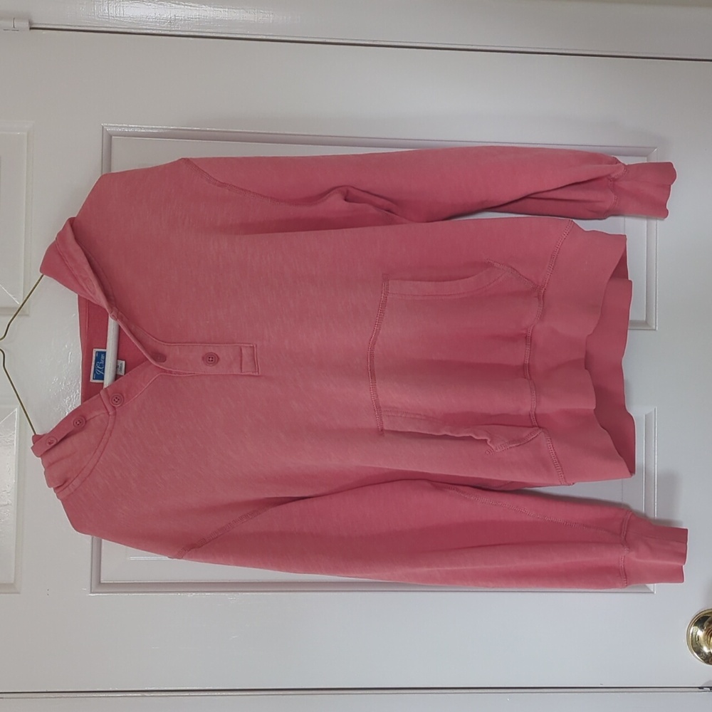 J. Crew Hoodie Sweatshirt (Pink/Salmon) 100% Cotton